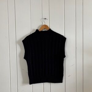 Cupcakes & Cashmere Black Textured Knit Top